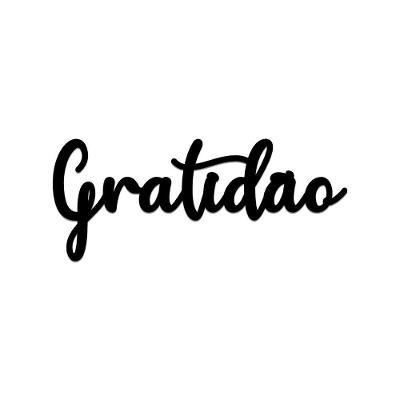 Arte Gratidão 36cmx16cm - Cria Arte Laser Preto