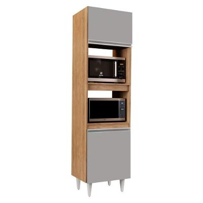 Paneleiro Torre Quente 02S Ruth Castanho Cinza 56Cm