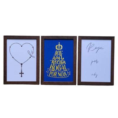 Kit 3 Quadros Decorativos Em Mdf (33x24,5) Kit 3 Quadros 2