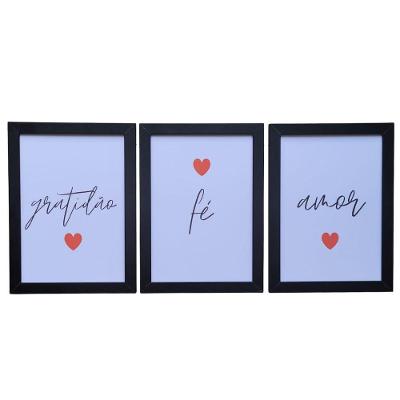 Kit 3 Quadros Decorativos Em Mdf (33x24,5) Kit 3 Quadros 1