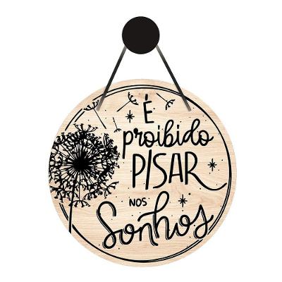 Flâmula é Proibido 30cmx30cm-cria Arte Laser Marrom