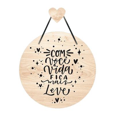 Flâmula Com Você A Vida 30cmx30cm-cria Arte Laser Marrom