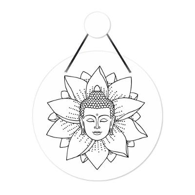 Flâmula Buda Com Flor 30cmx30cm - Cria Arte Laser Branco