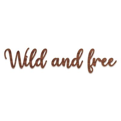 Arte Wild And Free 60cmx13,5cm - Cria Arte Laser Madeira Escuro