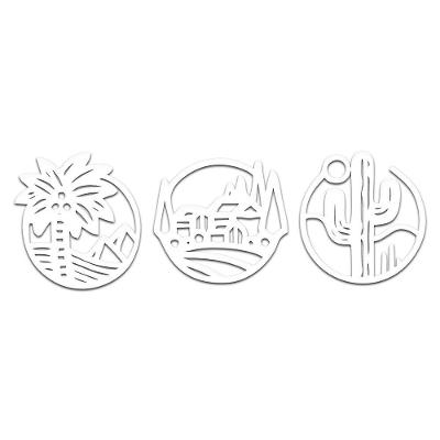 Decoração Círculos Paisagens 20cmx20cm - Cria Arte Laser Branco