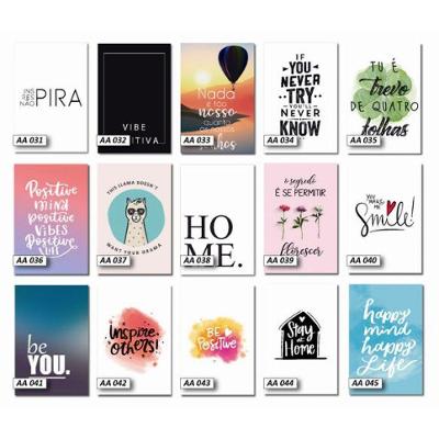 Kit Placas Quadros Decorativos 20 x 30 Frases 5 Unidades