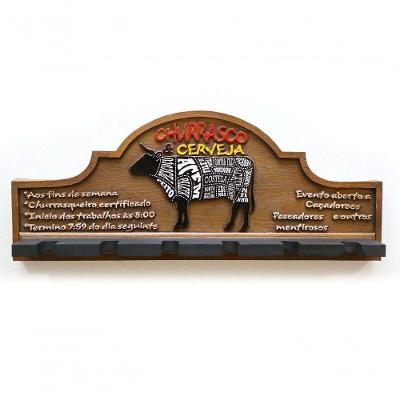 Placa Decorativa Porta-espetos - Churrasco E Cerveja
