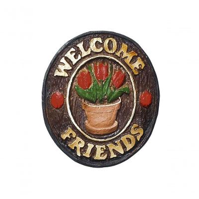 Placa Decorativa - Welcome Friends Tulipa