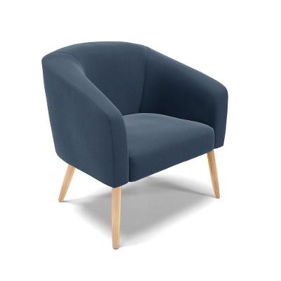 Poltrona Stella Suede Pés Palito Natural - D'rossi Cor Azul Marinho