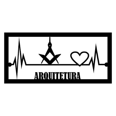 Quadro Arquitetura 60cmx29cm - Cria Arte Laser Preto