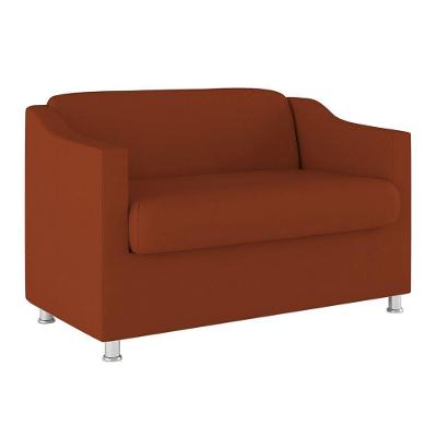Sofá Namoradeira Tilla Sala De Espera Suede Balaqui Decor Cor:terracota