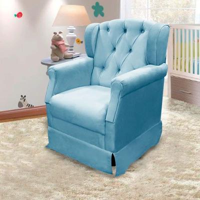 Poltrona Cadeira De Amamentação Balanço Ternura Material Sintético Azul - Speciale Home Azul