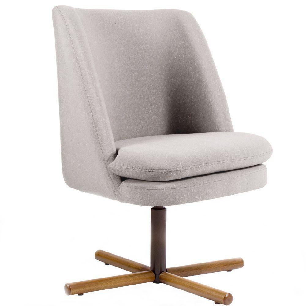 Poltrona Giratória Base X Rústico Bege D-316 - 1