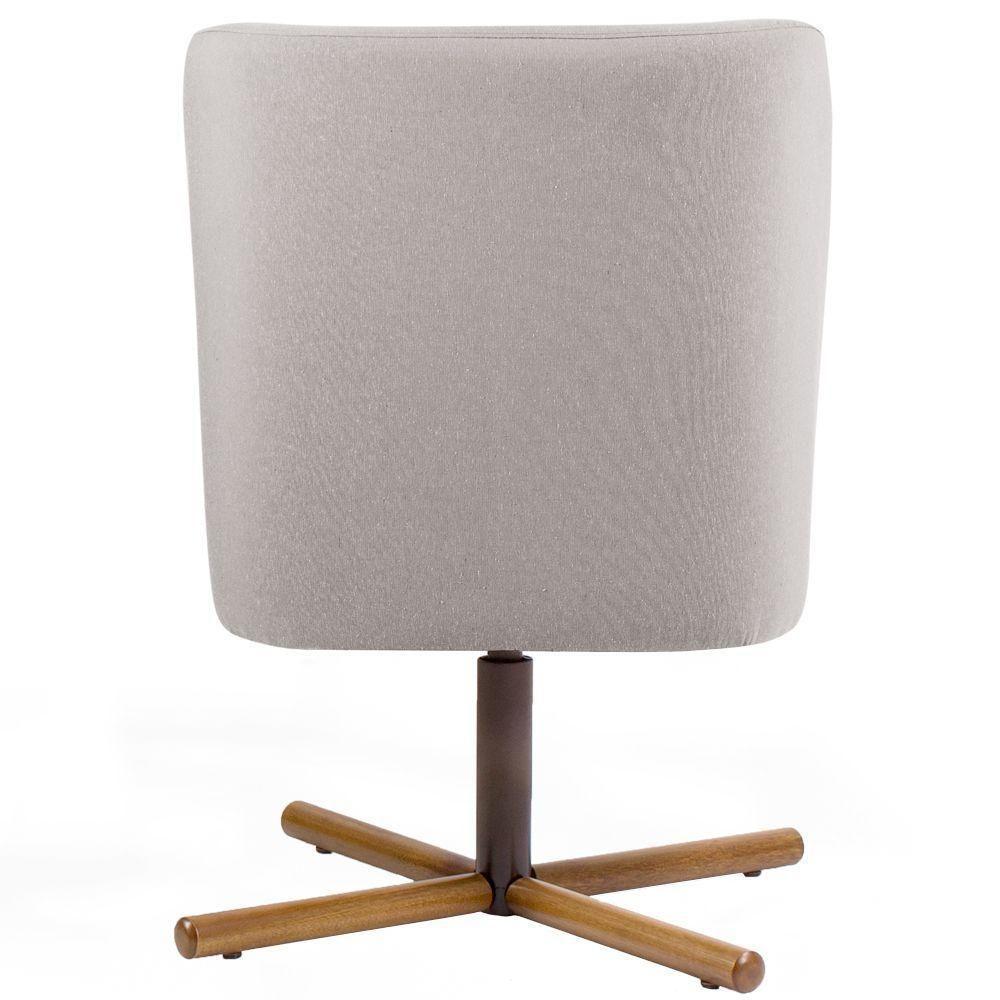 Poltrona Giratória Base X Rústico Bege D-316 - 2