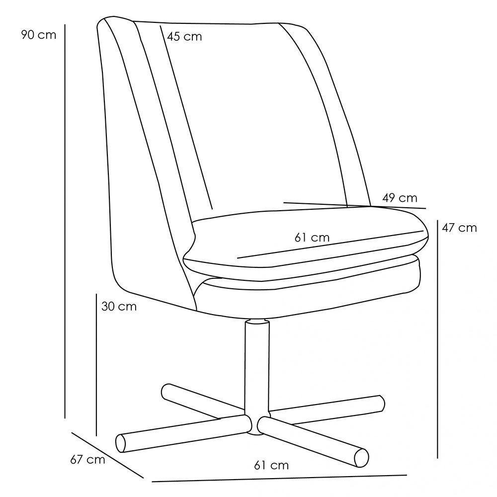 Poltrona Giratória Base X Rústico Bege D-316 - 6
