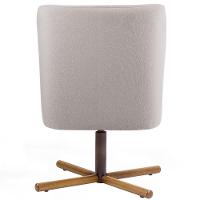 Poltrona Giratória Base X Rústico Bege D-316 - 2