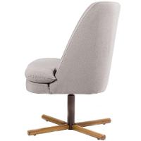 Poltrona Giratória Base X Rústico Bege D-316