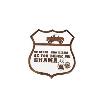 Placa Decorativa "se For Beber, Me Chama" Mdf Branco