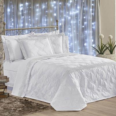 Kit Cobre Leito Casal Queen Royalle Alto Padrão Microfibra Peletizada 7 Peças - Branco
