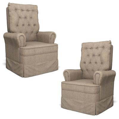 Kit 02 Poltronas De Amamentação E Descanso Com Balanço Laís G05 Linho Areia - Mpozenato