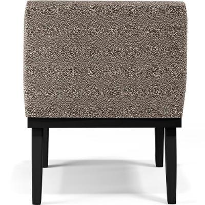 Kit 04 Poltronas Base Preto Beatriz W01 Bouclê Bege