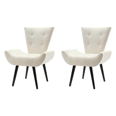Kit 2 Poltronas Decorativa Emilia Pé Palito - Bege - Cor: Bege