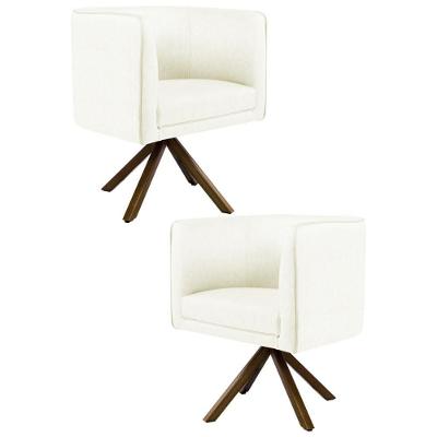 Kit 2 Poltronas Base Madeira Betina C-26ano Bege