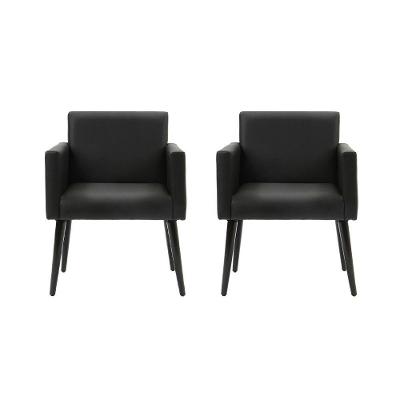 Kit 2 Poltronas Luca Estilo Retrô Decorativa - Preto - Cor: Preto