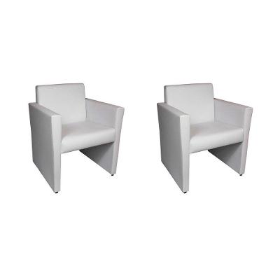 Kit 2 Poltronas Nina Slim 1 Lugar Pé Fechado Branco - Cor: Branco