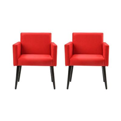 Kit 2 Poltronas Luca Estilo Retrô Decorativa - Vermelho - Cor: Vermelho