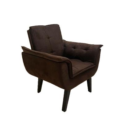 Poltrona Decorativa Opala Plus Para Sala De Estar Quarto Escritório - Marrom . - Cor: Marrom