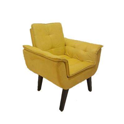 Poltrona Decorativa Opala Plus Para Sala De Estar Quarto Escritório - Amarela . - Cor: Amarelo