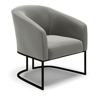 Poltrona Stella Suede Base Industrial Preto - D'Rossi Cor Grafite