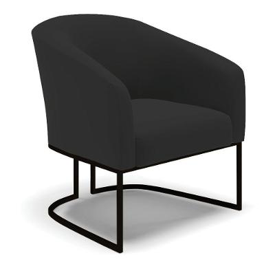 Poltrona Stella Veludo Preto Base Industrial Preto - D'Rossi