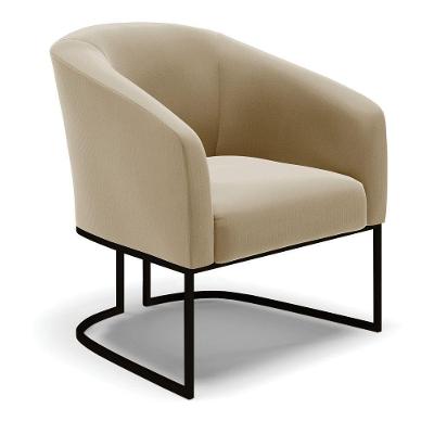 Poltrona Stella Suede Marrom Rato Base Industrial Preto - D'Rossi