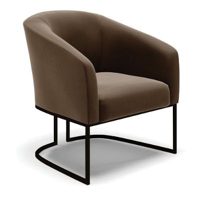 Poltrona Stella Suede Marrom Base Industrial Preto - D'Rossi