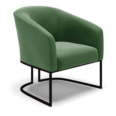 Poltrona Stella Suede Verde Base Industrial Preto - D'Rossi