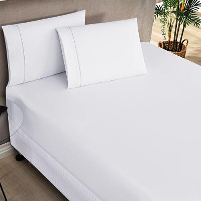 Jogo Cama Lençol Home Basic King 180 Fios C/ Ponto Palito 3 Peças - Branco