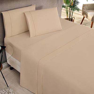 Jogo Cama Lençol Home Basic King 180 Fios C/ Ponto Palito 4 Peças - Cáqui