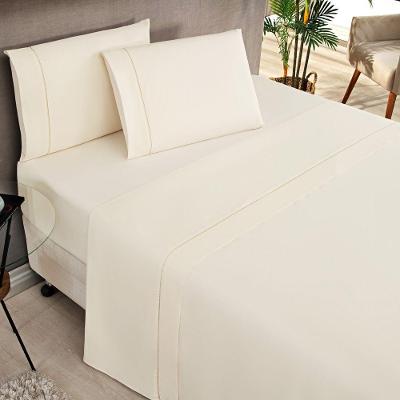 Jogo Cama Lençol Home Basic Queen 180 Fios C/ Ponto Palito 4 Peças - Palha