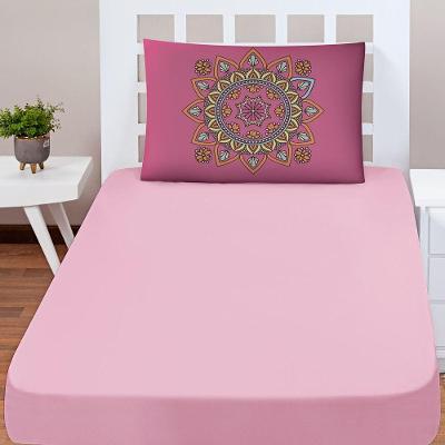 Jogo Cama Lençol Shine Solteiro Microfibra 180 Fios 2 Peças - Mandala Rosa