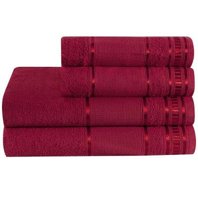 Jogo De Banho100% Algodão 4 Peças Vermelho Real