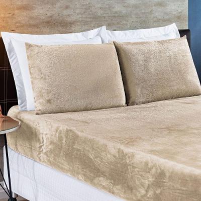 Jogo De Cama Casal Padrão BiaManta 3 Peças Cáqui