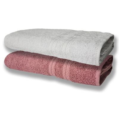 2 Toalhas Super Felpudas Grande E Grossa Algodão 80x150 Branco+rosê