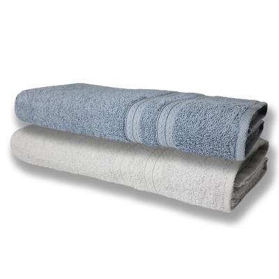 2 Toalhas Super Felpudas Grande E Grossa Algodão 80x150 Azul+branco