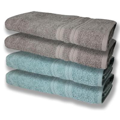 4 Toalhas Super Felpudas Grande E Grossa Algodão 80x150 Cinza+verde