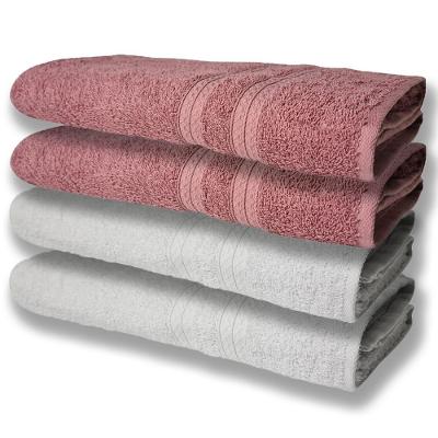 4 Toalhas Super Felpudas Grande E Grossa Algodão 80x150 Branco+rosê.