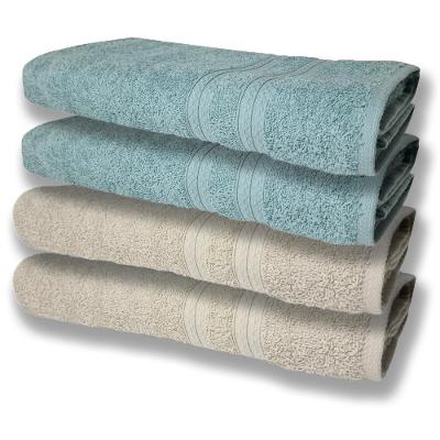 4 Toalhas Super Felpudas Grande E Grossa Algodão 80x150 Bege+verde