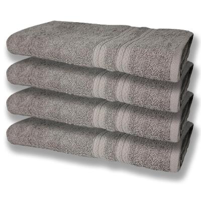 4 Toalhas Super Felpudas Grande E Grossa Algodão 80x150 Cinza