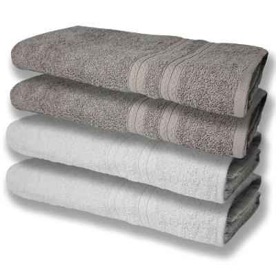 4 Toalhas Super Felpudas Grande E Grossa Algodão 80x150 Branco+cinza.